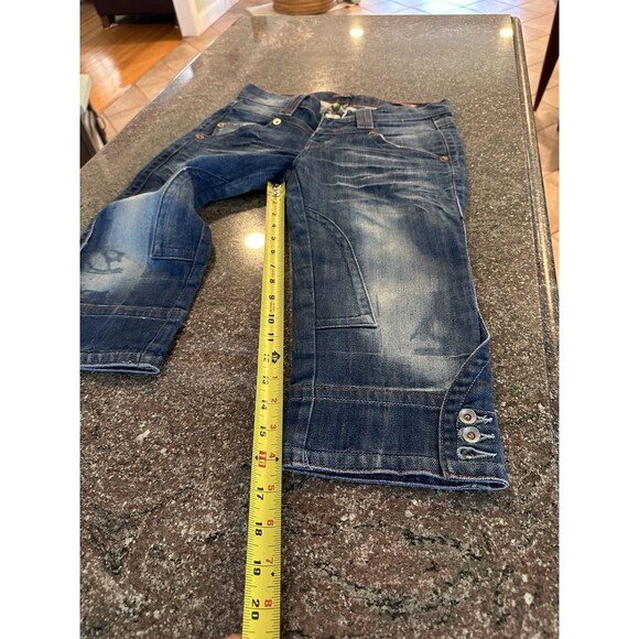 People For Peace Los Angeles Womens SIZE 27 CAPRI DENIM Jeans Made in USA - Picture 8 of 10